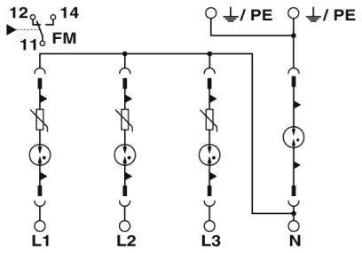 Phoenix contact 2858632 VAL-MS 350VF/3+1-FM Разрядник для защиты от импульсных перенапряжений, тип 2