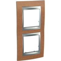 Schneider Electric MGU66.004V.0M2 UNICA TOP РАМКА 2-постовая, вертикальная, АЛЮМИНИЙ/ВИШНЯ