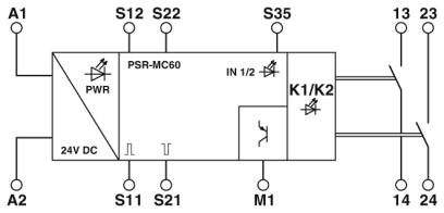 Phoenix contact 2700571 PSR-MC60-2NO-1DO-24DC-SC Реле безопасности
