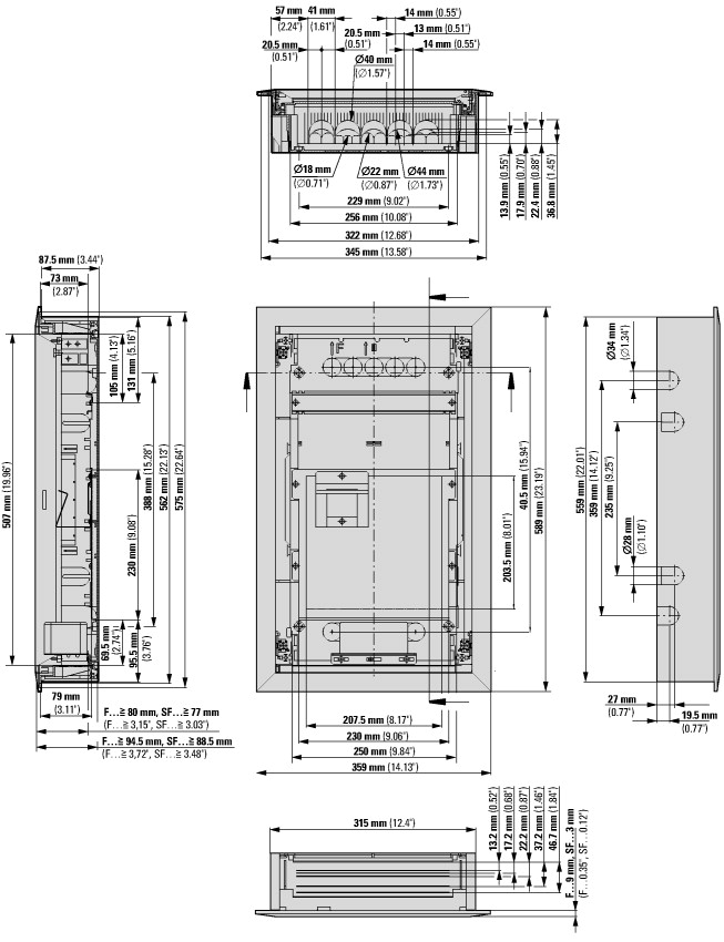 178835 Компактная распределительная панель в полой стене; мультимедиа; 3-рядная; дверь из листовой стали суперплоская (KLV-36HWM-SF)