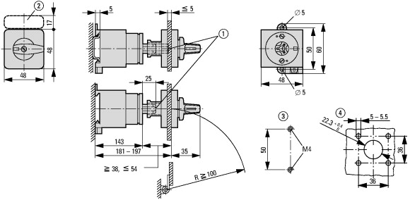 907848 Специальные выключатели, T0, 20 A, Промежуточный монтаж, 10 Модуль (модули) (T0-10-SOND*/Z)