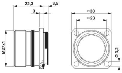 Phoenix contact 1590439 HC-28S1N12WA00 Аппаратн. соединитель, передняя стенка
