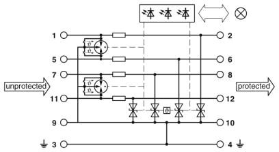 Phoenix contact 2801219 PT-IQ-4X1-48DC-UT Устройство защиты от перенапряжений