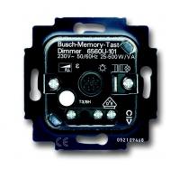 Механизм светорегулятора Busch-Dimmer для ламп накаливания и НВ галогенных ламп с индуктивным трансформатором, клавишный, 20-500 Вт/Ва, для скрытой установки