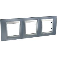 Schneider Electric MGU66.006.097 UNICA TOP РАМКА 3-постовая, горизонтальная, АЛЮМИНИЙ/ГРЭЙ