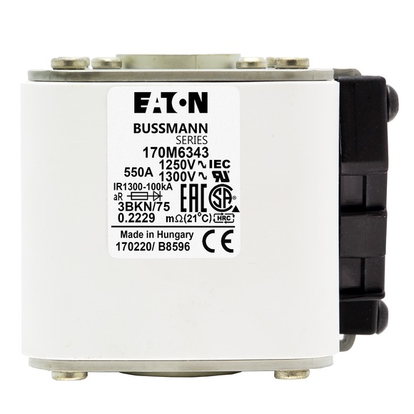 170M6343 Быстрый предохранитель 550A 1250V 3BKN/75 AR CU
