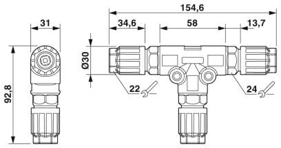 Phoenix contact 1414754 QPD T 4PE1,5 3X9-14 BK Т-распределитель