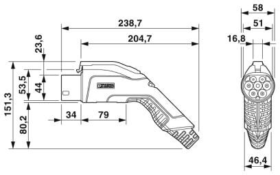 Phoenix contact 1623517 EV-GBG3JK-3AC16A-5,0M2,5ESBK01 Зарядный кабель AC