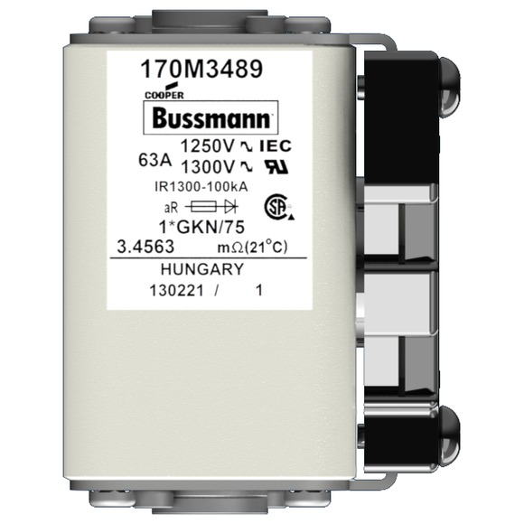 170M3489 Быстрый предохранитель 63A 1250V 1*GKN/75 AR CU