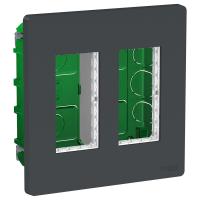 Schneider Electric NU172454 UNICA SYSTEM+ БЛОК скрытой установки 2х2 антрацит