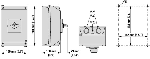 207440 Изолированный корпус, ДхШхВ = 240x160x160 мм , для T5B -4 (CI-K4-T5B-4)