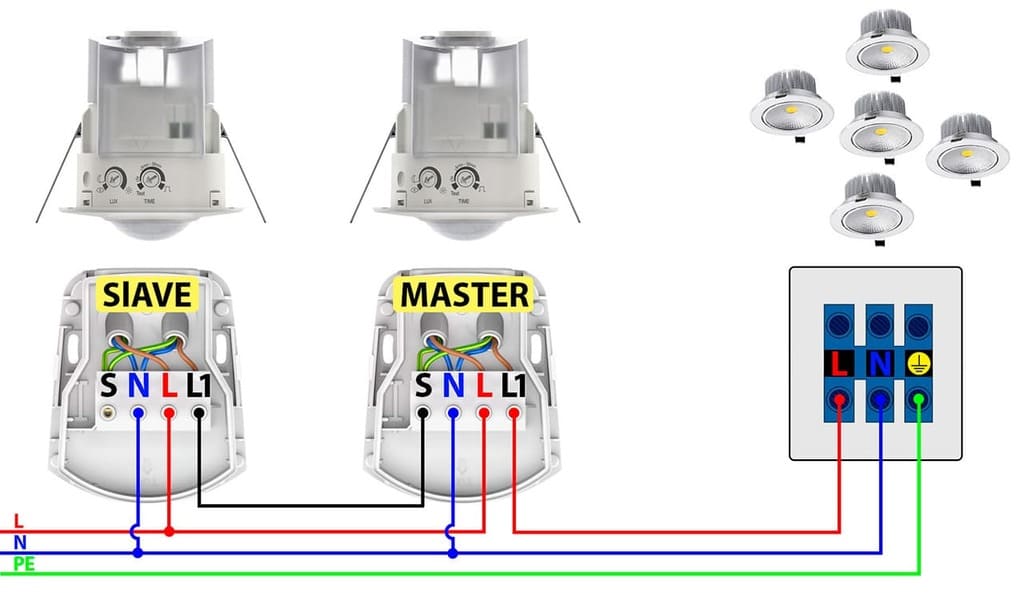 Подключение нескольких датчиков к одному источнику света Подключение нескольких датчиков к одному источнику света