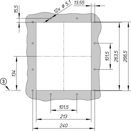 184136 Door sealing frame, IP41, fixed mounted design (IZMX-DEG16-F-1)