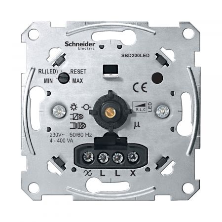 Schneider Electric MTN5134-0000 MERTEN МЕХ-М поворотно-нажимного СВЕТОРЕГ., универсальный, LED 4-400Вт