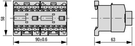 79680 Миниконтактор 9А, управляющее напряжение 12В (DC), 4 полюса, категория применения AC-3, АС4 (DILEM4-G(12VDC))