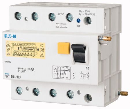 248826 Расцепляющий модуль FI для PLHT; 80A; 4p; 30 мА; тип AC (PBHT-80/4/003)