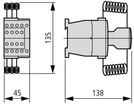 293998 Контактор для коммутации конденсаторов12А, управляющее напряжение произвольное, 60 Гц (AC) (DILK12-11(*V60HZ))